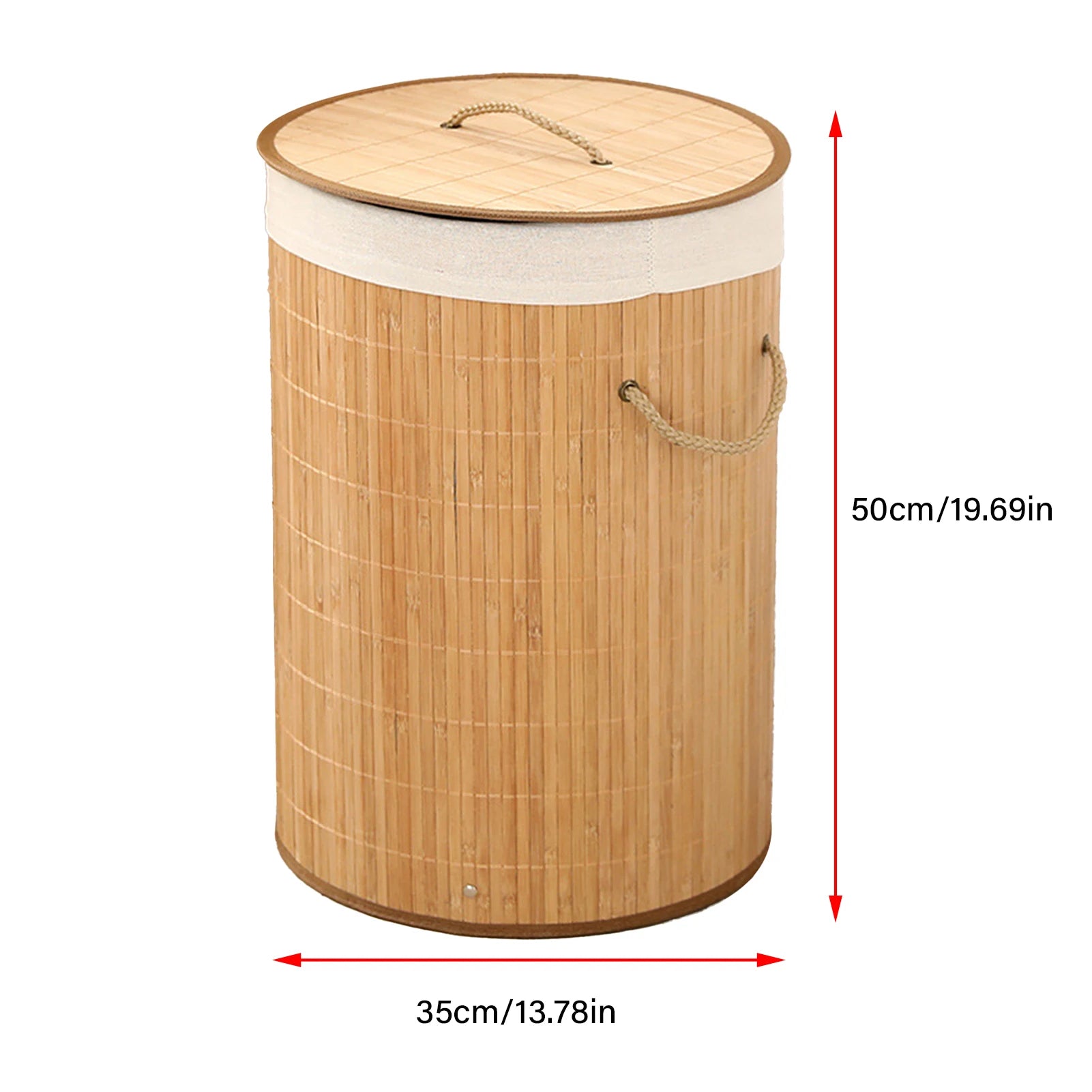 Foldable Laundry Basket Grocery Basket Bamboo Large Capacity Dirty Clothes Storage Bucket For Home