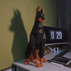 Estátua Geométrica Doberman