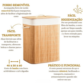 Cesto de  Roupa em Bambu