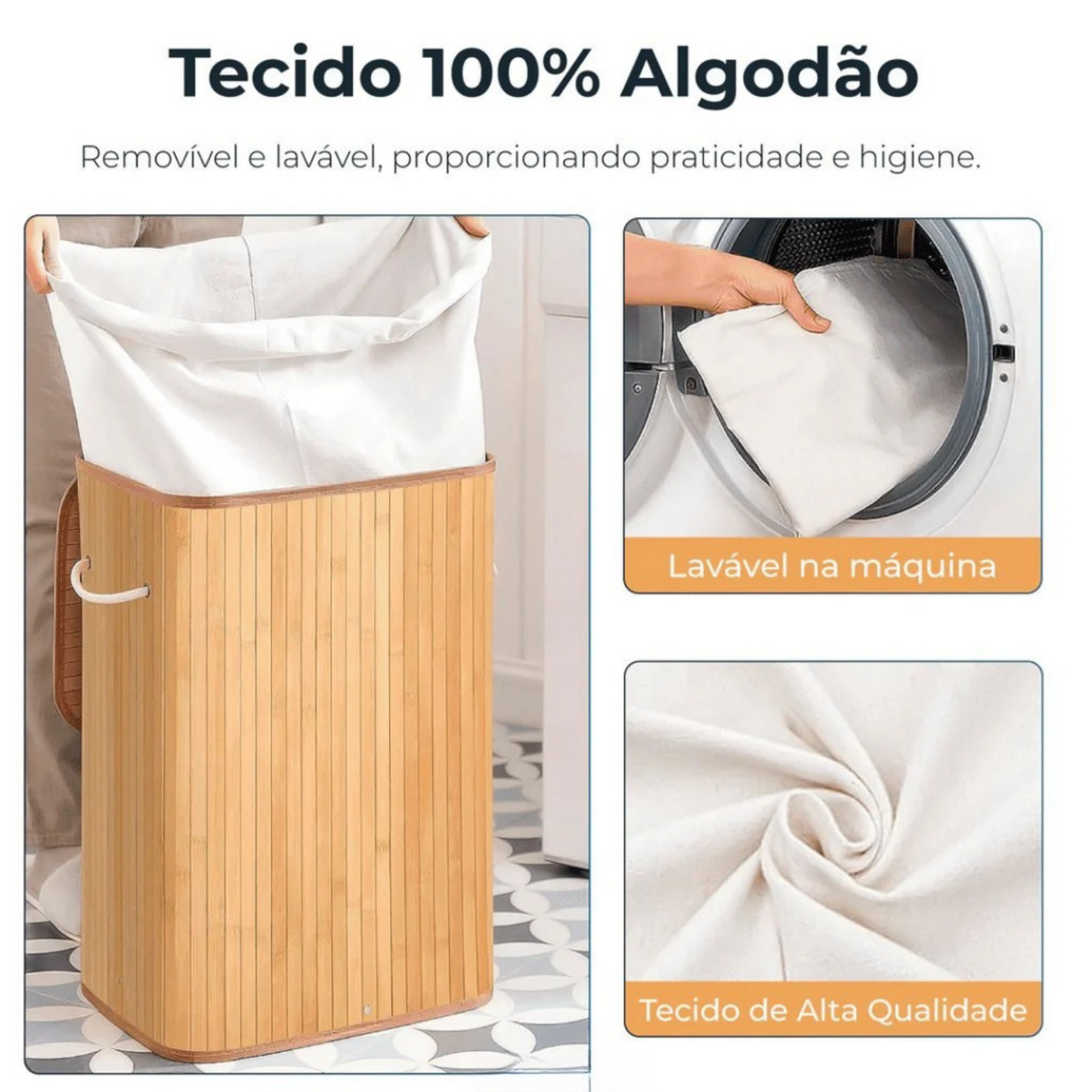 Cesto de  Roupa em Bambu